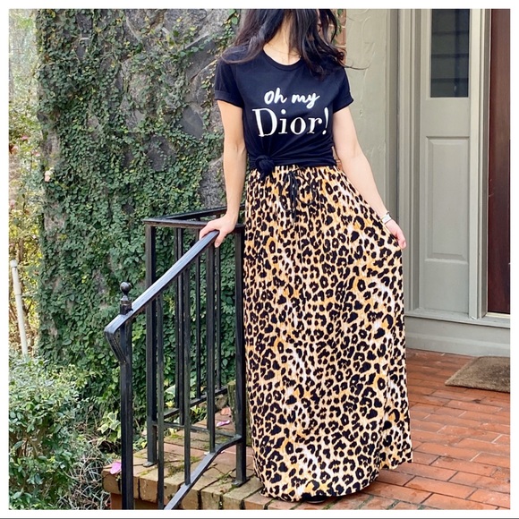 ✨RESTOCK ✨Leopard print pleated belted maxi skirt - Picture 6 of 7